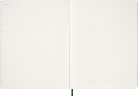 Kalendarz tygodniowy vertykalny MOLESKINE 2026, 15M, XXL, miękka oprawa, 23,5x28cm, myrtle green