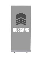 Roll-Banner Budget 85 Komplettset Ausgang Grau Deutsch