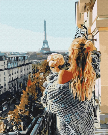 Malowanie po numerach BRUSHME, 40x50 cm, mademoiselle w Paryżu, 1 szt., w pudełku