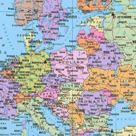 Mapa korkowa Świata - polityczna; F&B