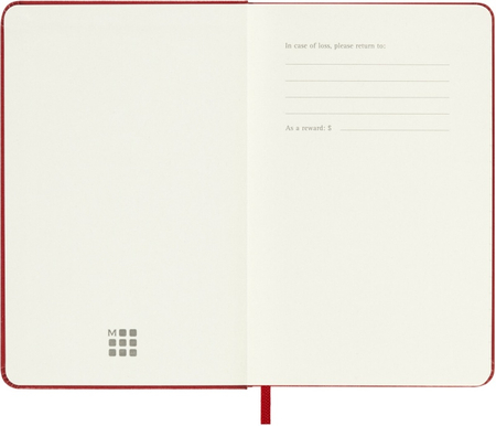 Kalendarz tygodniowy MOLESKINE 2026, 12M, P, twarda oprawa, 9x14cm, scarlet red