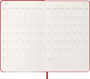 Kalendarz tygodniowy MOLESKINE 2026, 12M, L, twarda oprawa, 13x21cm, scarlet red