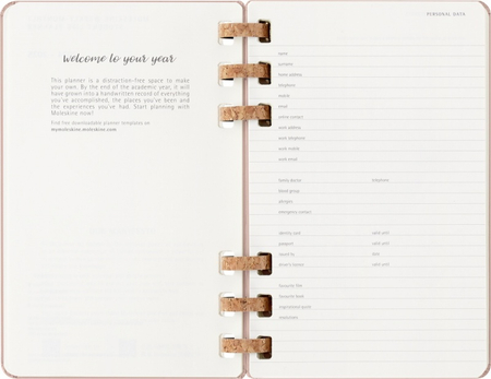 Kalendarz tygodniowy/miesięczny na spirali MOLESKINE 2026, 12M, L, twarda oprawa, 13x21cm, crush almond