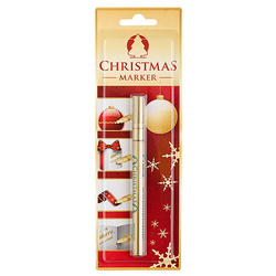 Marker olejowy ICO Christmas, M, okrągły, 1-1,5mm, blister, złoty