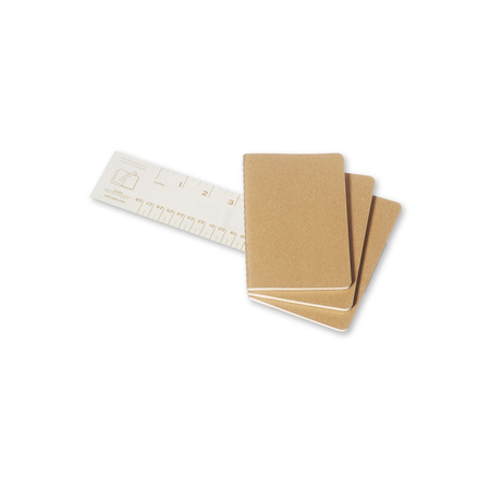 Zestaw 3 zeszytów MOLESKINE Cahier Journals P (9x14cm), gładki, 64 strony, piaskowy