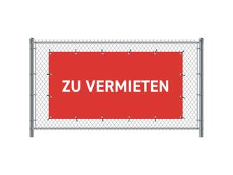 Zaun-Banner 200 x 100 cm Zu Vermieten Deutsch Rot