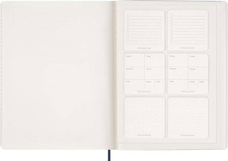 Kalendarz tygodniowy vertykalny MOLESKINE 2026, 15M, XXL, miękka oprawa, 23,5x28cm, sapphire blue