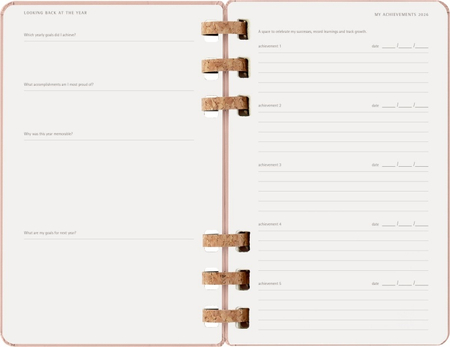 Kalendarz tygodniowy/miesięczny na spirali MOLESKINE 2026, 12M, L, twarda oprawa, 13x21cm, crush almond