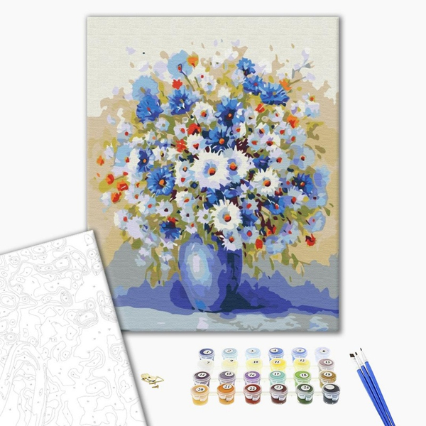 Malowanie po numerach BRUSHME, 40x50 cm, bukiet polnych kwiatów, 1 szt., w pudełku