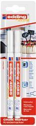 Marker kredowy e-4085 EDDING, 1-2 mm, blister, 2 szt., biały
