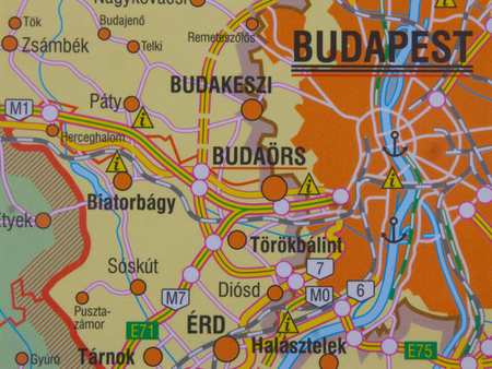 Węgry. Mapa Węgier ścienna