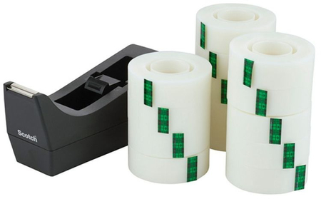 Taśma biurowa SCOTCH® Magic™ Greener Choice (9-1933R14C38), matowa, 19mm, 33m, 14szt., podajnik C-38 GRATIS