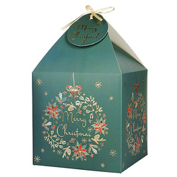 Pudełko na prezent, świąteczne, 11x11 cm, 4 szt., zielone