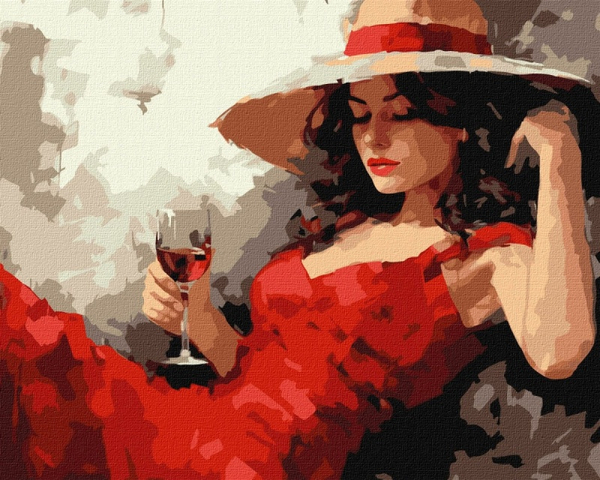 Malowanie po numerach IDEYKA, 40x50cm, dziewczyna w kapeluszu, 1 szt., w pudełku