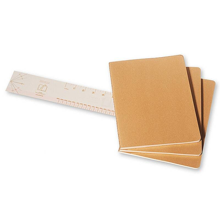 Zestaw 3 zeszytów MOLESKINE Cahier Journals XL (19x51cm), gładki, 120 stron, piaskowy