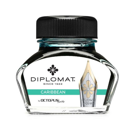 Atrament do piór wiecznych DIPLOMAT, w kałamarzu, 30 ml, karaibski turkus