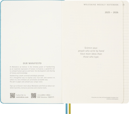 Kalendarz tygodniowy MOLESKINE 2025/26,18M, L, twarda oprawa, 13x21cm, edycja limitowana, Peanuts Charlie&Lucy