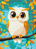 Malowanie po numerach BRUSHME, 30x40 cm, kids, sowa, 1 szt.