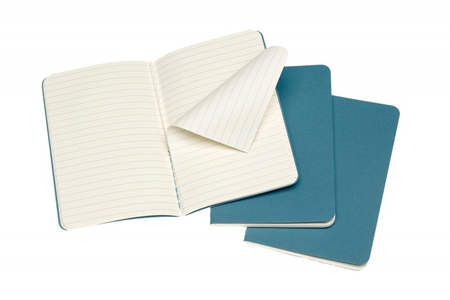 Zestaw 3 zeszytów MOLESKINE Cahier Journals, P, 9x14cm, w linie, 64 strony, brisk blue