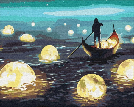 Malowanie po numerach BRUSHME, 40x50 cm, księżycowy spacer, 1 szt., w pudełku