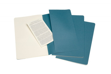 Zestaw 3 zeszytów MOLESKINE Cahier Journals, L, 13x21cm, gładki, 80 stron, brisk blue