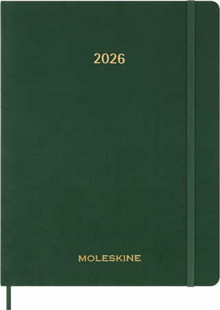 Kalendarz tygodniowy vertykalny MOLESKINE 2026, 15M, XXL, miękka oprawa, 23,5x28cm, myrtle green