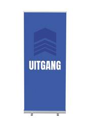 Roll-Banner Budget 85 Komplettset Ausgang Blau Niederländisch