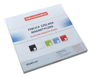 TABLICA SZKLANA MAGNETYCZNA 450X450MM MEMOBOARDS NIEBIESKA