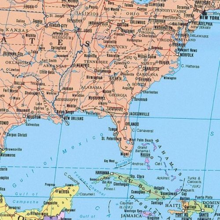 Mapa korkowa Świata - polityczna; F&B