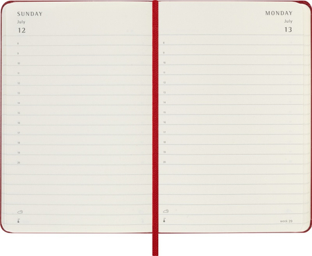 Kalendarz dzienny MOLESKINE 2026, 12M, P, twarda oprawa, 9x14cm, scarlet red