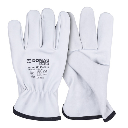 Rękawice robocze DONAU SAFETY DS-DRIVCOW, driver, skóra bydlęca, rozm. 10/XL, białe