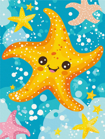 Malowanie po numerach BRUSHME, 30x40 cm, kids, rozgwiazda, 1 szt.