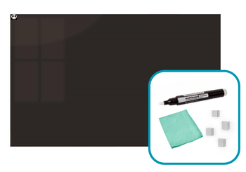 Magnetic glass board 200x100 cm BLACK