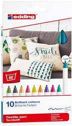 Marker do tkanin e-4600/10 S EDDING, 1mm, 10 szt., pudełko, mix kolorów
