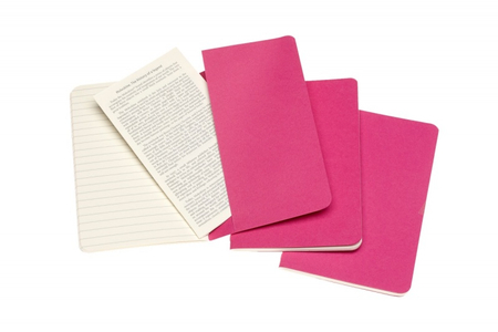 Zestaw 3 zeszytów MOLESKINE Cahier Journals, P, 9x14cm, w linie, 64 strony, kinetic pink