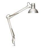 Lampka energooszczędna na biurko MAULstudy, bez żarówki, mocowana zaciskiem, srebrna