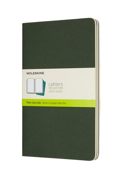 Zestaw 3 zeszytów MOLESKINE Cahier, L, 13x21cm, gładki, 80 stron, myrtle green
