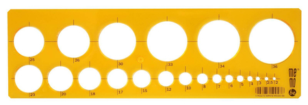Szablon do kreślenia okręgów MemoBe byPratel 2-36 mm
