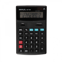 KALKULATOR BIURKOWY MCT 500, 12-POZYCYJNY, OBLICZANIE PODATKU, FUNKCJA SPRAWDŹ I POPRAW, CZARNY MAUL