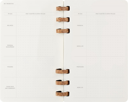Kalendarz tygodniowy/miesięczny na spirali MOLESKINE 2026, 12M, L, miękka oprawa, 13x21cm, czarny