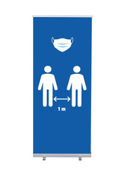 Roll-Banner Budget 85 Komplettset Mask und 1 Meter Abstand Blau