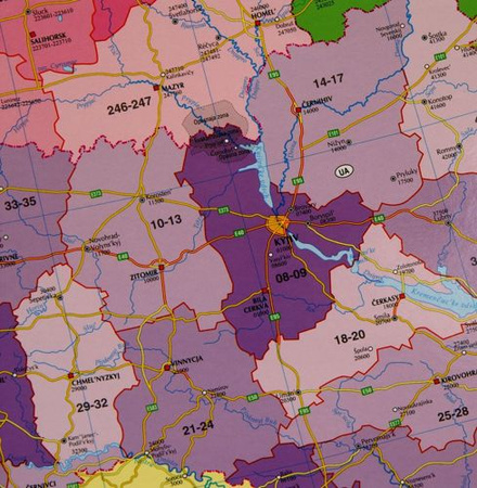 Mapa ścienna Europy kodowa 1:3,6 mln. 140x100 cm