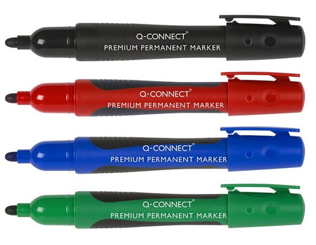 Marker permanentny Q-CONNECT Premium, gum. rękojeść, okrągły, 2-3mm (linia), czarny