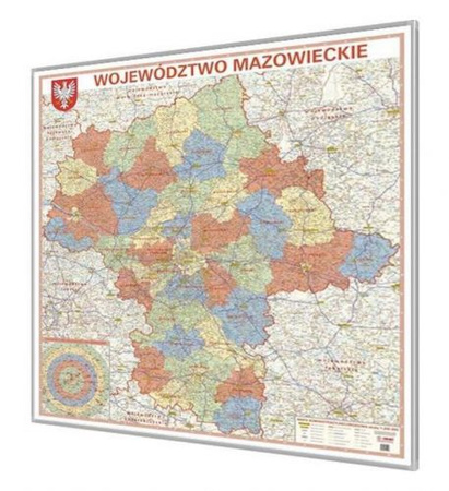 Mapa magnetyczna Województwa Mazowieckiego 125x135cm 1:225 tys.