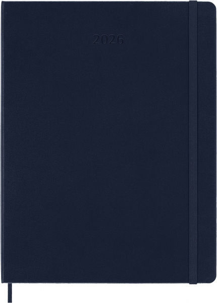 Kalendarz tygodniowy MOLESKINE 2026, 12M, XL, twarda oprawa, 19x25cm, sapphire blue