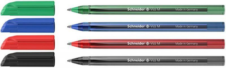 Długopis SCHNEIDER VIZZ, M, 4szt., blister, mix kolorów