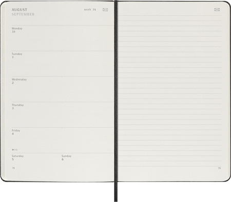 Kalendarz tygodniowy MOLESKINE Smart 2026, 12M, L, twarda oprawa, 13x21cm, czarny