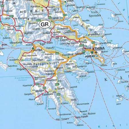 Mapa magnetyczna Europy - drogowa