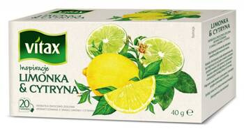 Herbata VITAX Inspirations, limonka z cytryną, 20 torebek