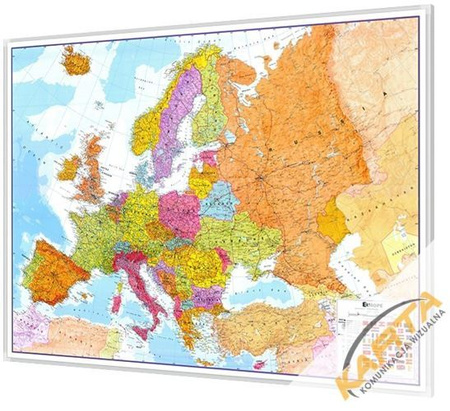 Mapa magnetyczna Europy - polityczno-drogowa; Maps International 